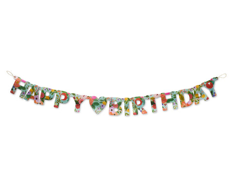 Garden Party Happy Birthday Banner