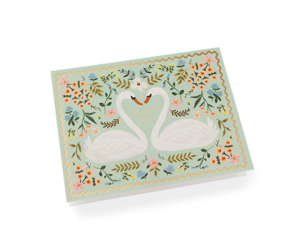 Always & Forever Swans Wedding Card