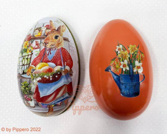 Vintage Style Tin Easter Eggs: Blue Egg