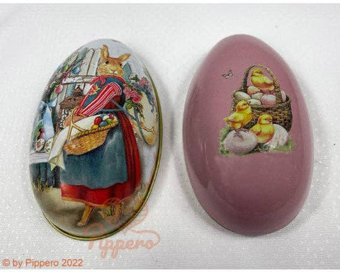 Vintage Style Tin Easter Eggs: Pink Egg