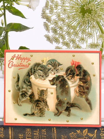 VT0006P ~ Little Vintage  Christmas Card with Glitter