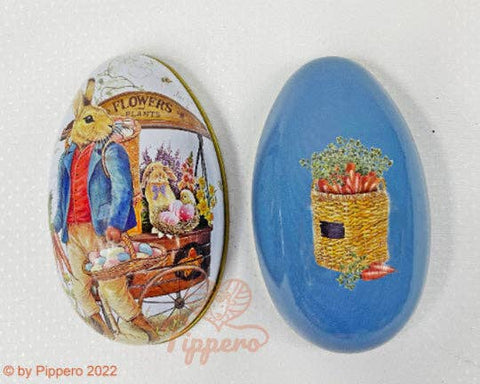 Vintage Style Tin Easter Eggs: Blue Egg