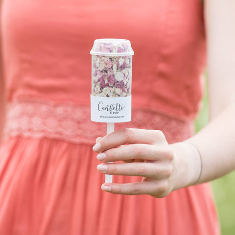 White  Individual Flower Confetti Pop